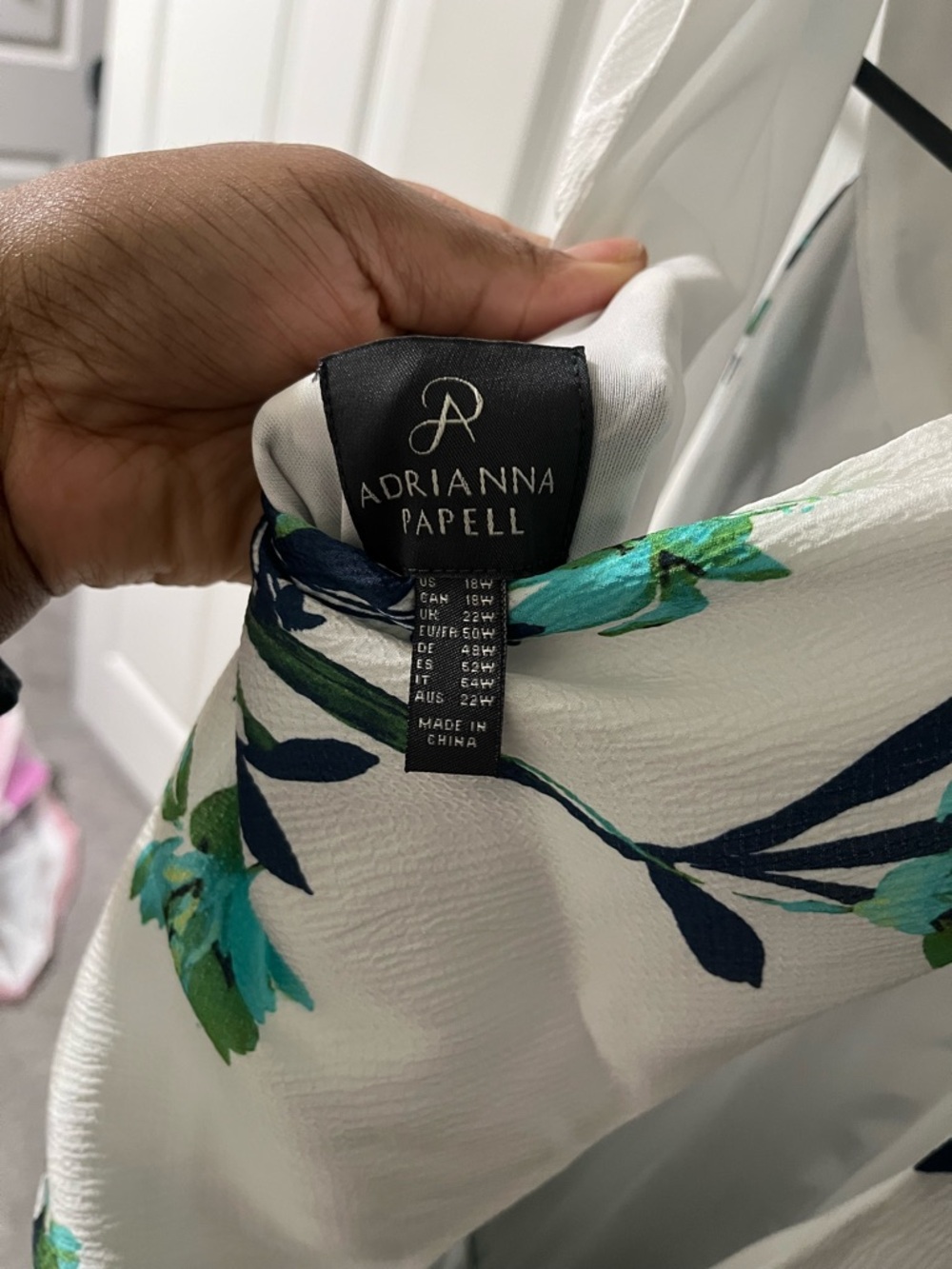 Adrianna Papell NWT Halter Floral Midi Dress 18W Ivory Blue Green - Picture 7 of 9